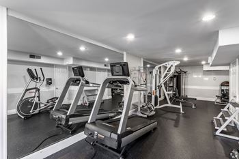 Cardio machines in gym